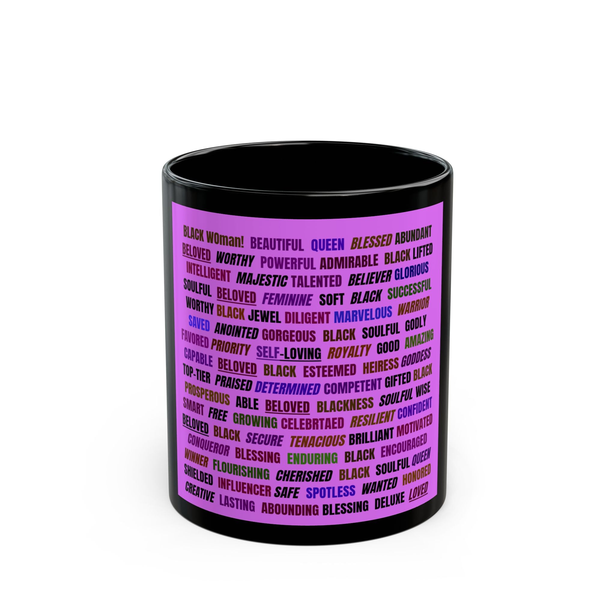 Black Woman Affirmation Mug (Purple) (11oz)
