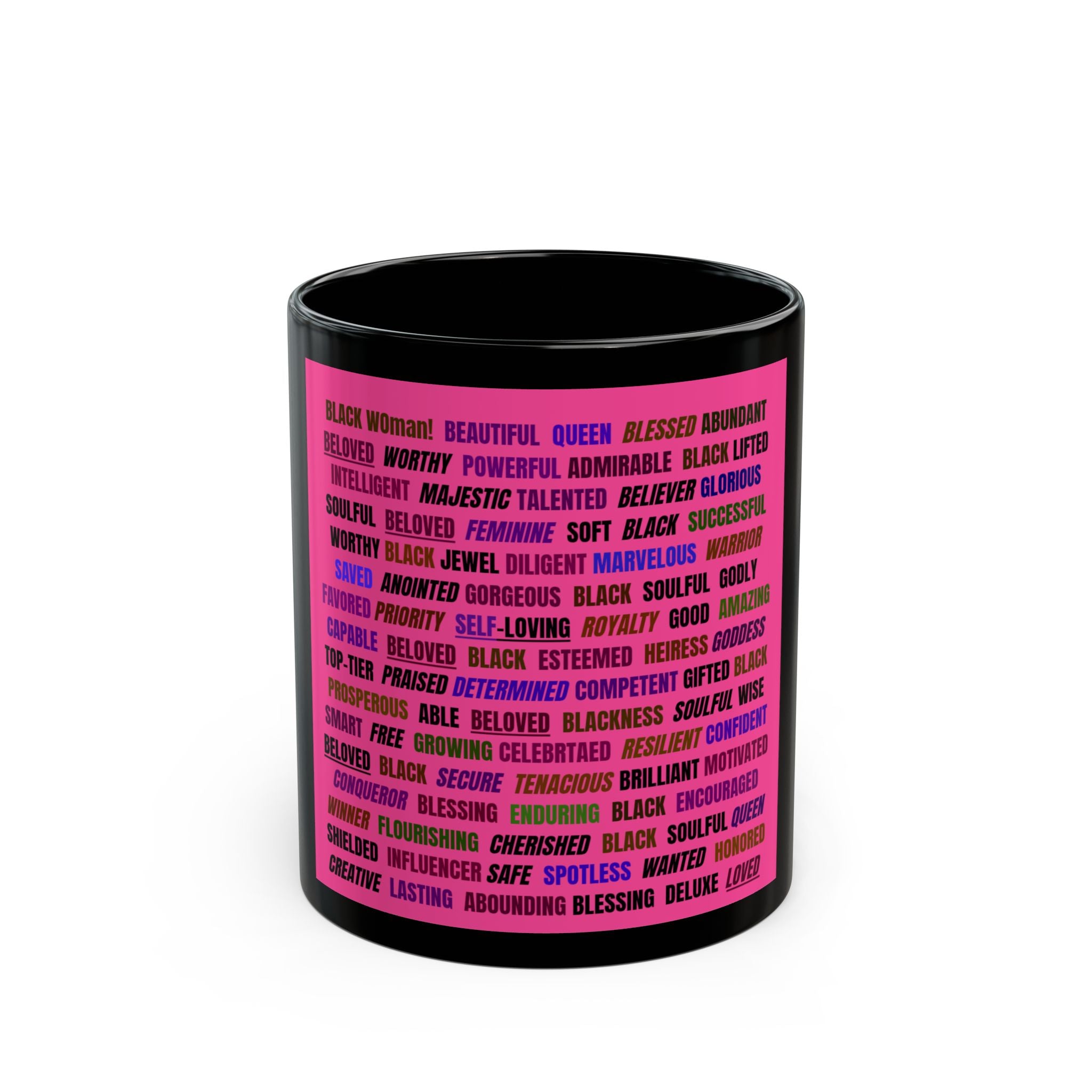 Black Woman Affirmation Mug (Pink) (11oz)